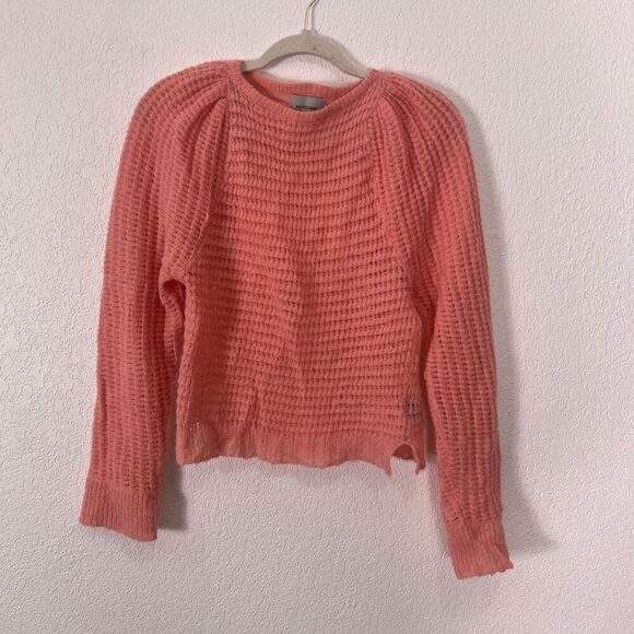 Rachel Comey Pink Waffle Knit Alpaca & Nylon Pullover Sweater - Picture 1 of 8